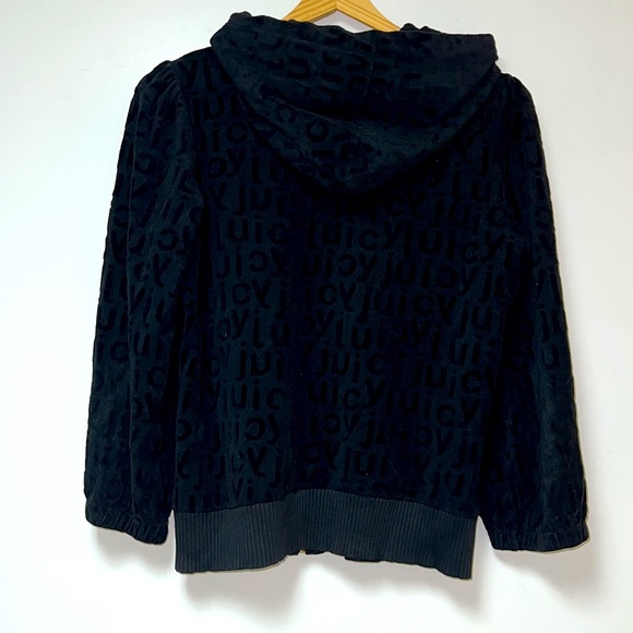 💥TOPS SALE💥 JUICY COUTURE ZIPPERED HOODIE IN BLACK - Picture 4 of 6
